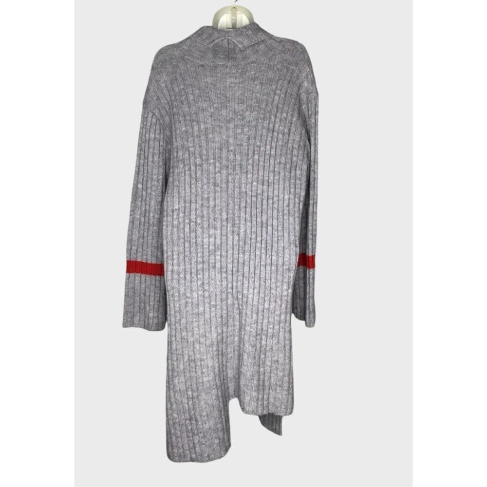 Avantlook Neiman Marcus Knit Sweater Dress Women's Small Cowl Neck Gray Neutral - Picture 4 of 8